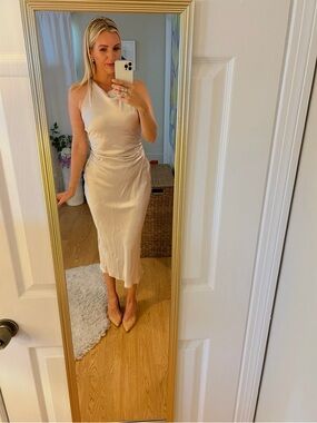 Zara Cream Halter-Style Midi Dress